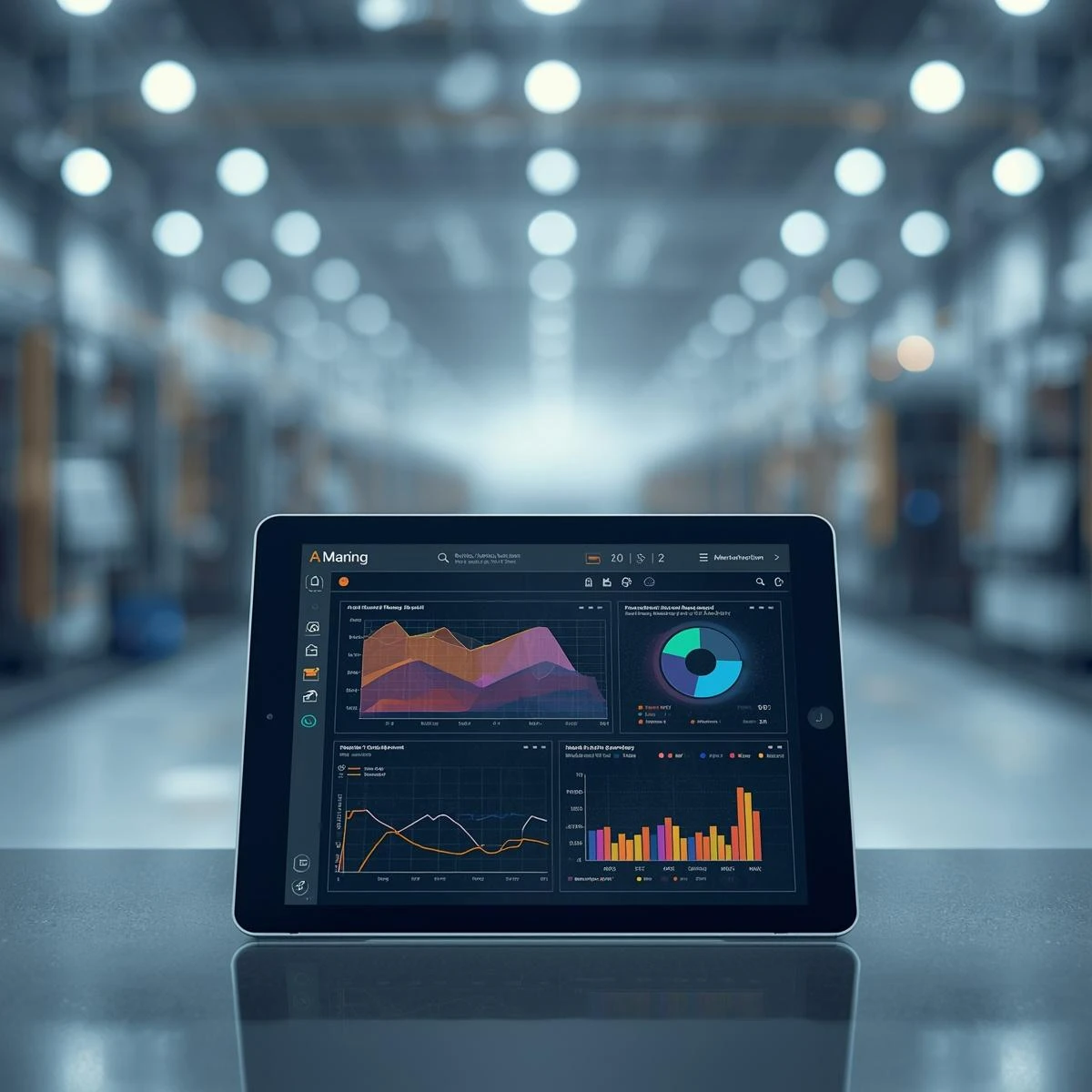 Digitales Maschinendashboard auf Tablet – KI-Integration & Systemanbindung für Ingolstädter Industrieunternehmen