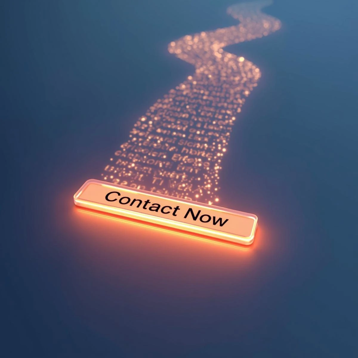 Ein klares Navigationsmenü auf einer Website, das zu einem auffälligen 'Jetzt Kontakt aufnehmen'-Button führt, symbolisiert durch einen leuchtenden Pfad, der die Benutzerführung und Conversion-Optimierung darstellt.
