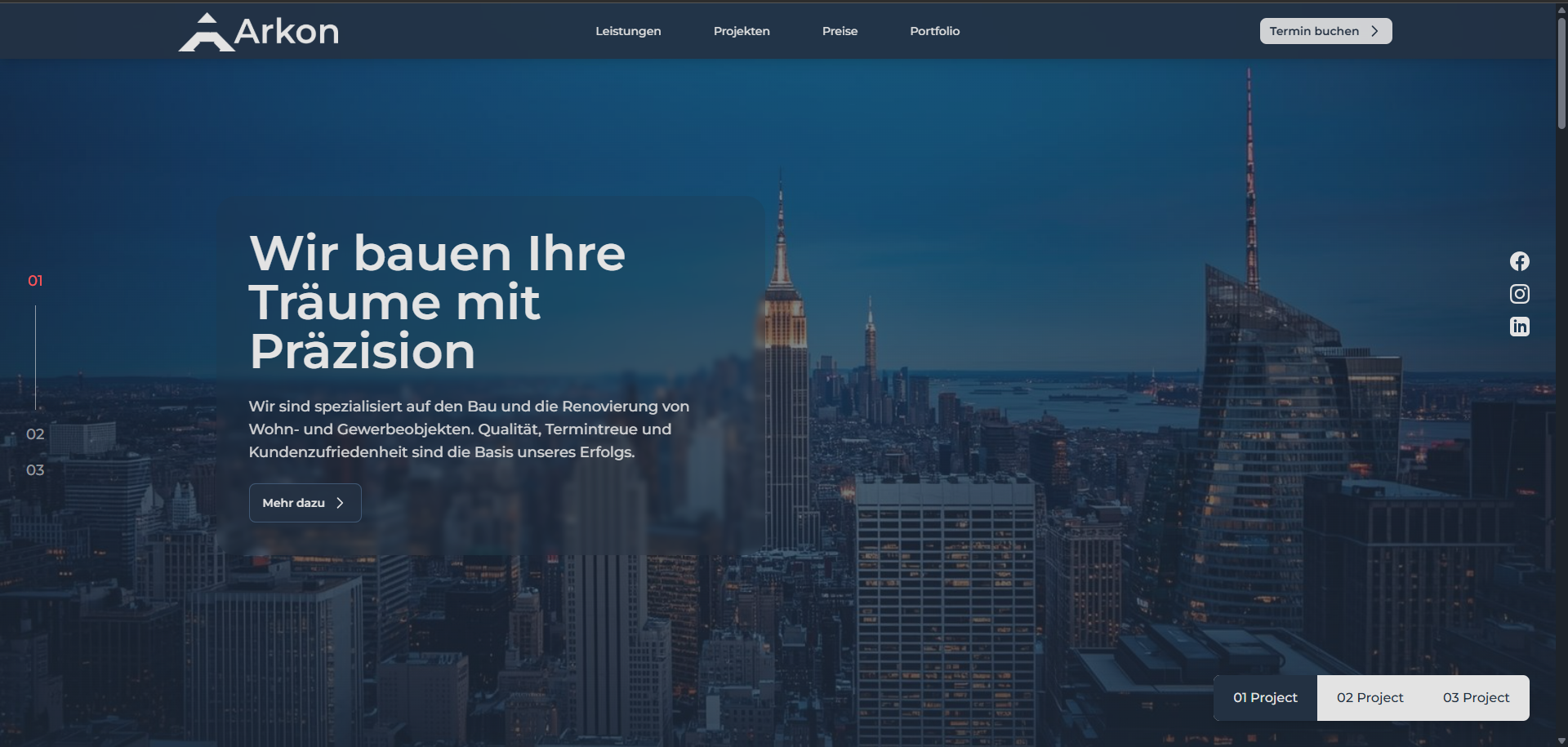 ARKON Bau Website