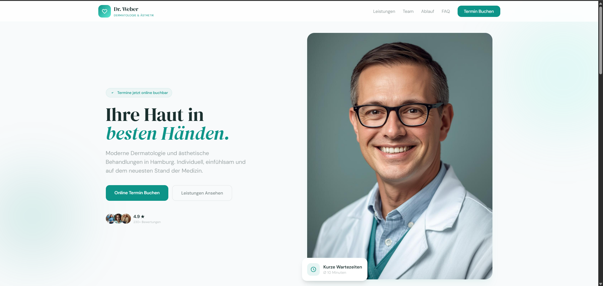 Dermatologie Praxis Website