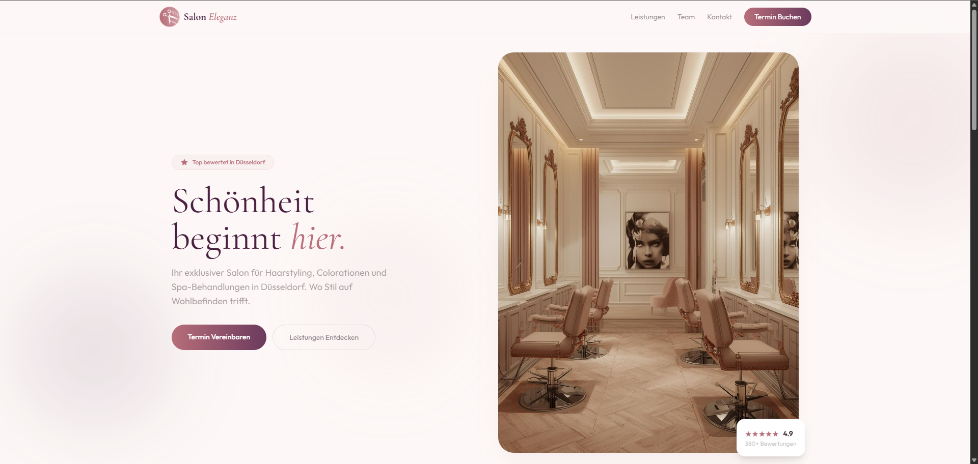 Salon Eleganz Website
